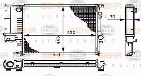 BEHR HELLA Service 8MK 376 711-121 - Радіатор, охолодження двигуна autocars.com.ua