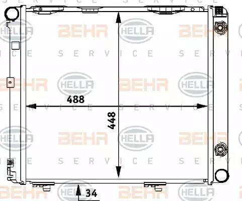 BEHR HELLA Service 8MK 376 711-371 - Радіатор, охолодження двигуна autocars.com.ua