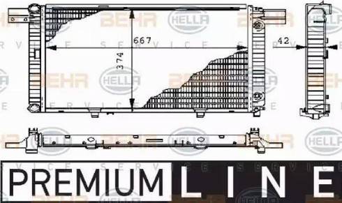 BEHR HELLA Service 8MK 376 711-451 - Радіатор, охолодження двигуна autocars.com.ua