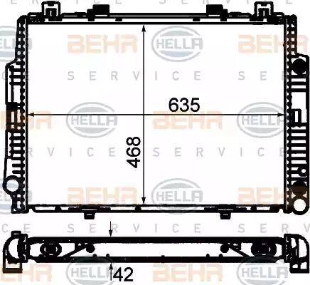 BEHR HELLA Service 8MK 376 711-511 - Радіатор, охолодження двигуна autocars.com.ua