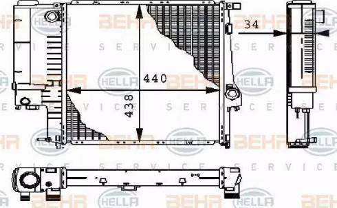 BEHR HELLA Service 8MK 376 711-571 - Радиатор, охлаждение двигателя autodnr.net