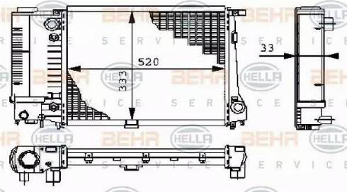 BEHR HELLA Service 8MK 376 711-671 - Радіатор, охолодження двигуна autocars.com.ua