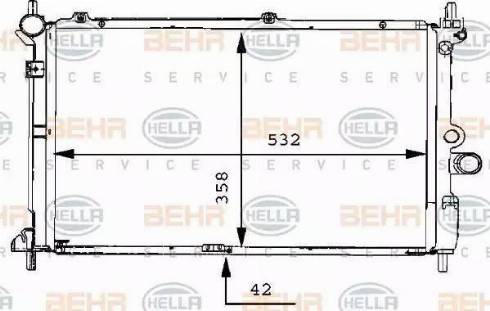 BEHR HELLA Service 8MK 376 711-761 - Радіатор, охолодження двигуна autocars.com.ua