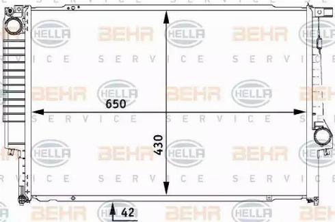 BEHR HELLA Service 8MK 376 712-121 - Радіатор, охолодження двигуна autocars.com.ua