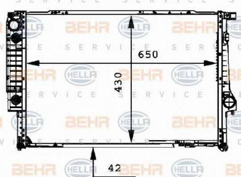 BEHR HELLA Service 8MK 376 712-134 - Радіатор, охолодження двигуна autocars.com.ua