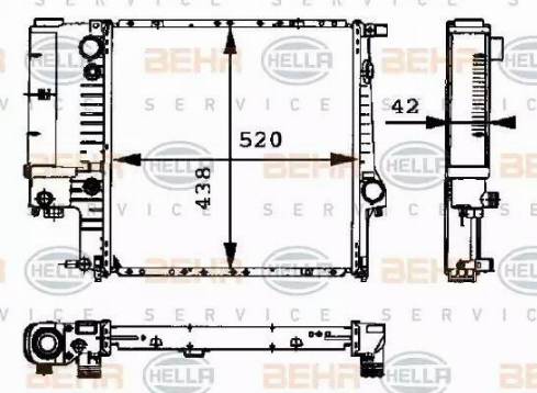 BEHR HELLA Service 8MK 376 712-221 - Радіатор, охолодження двигуна autocars.com.ua