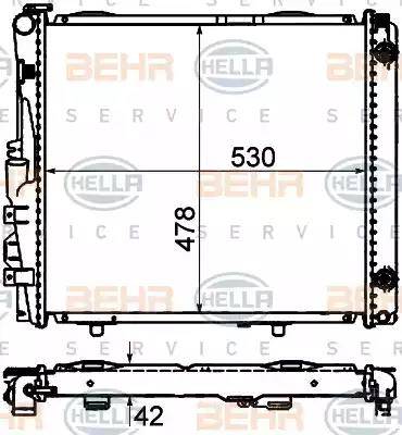 BEHR HELLA Service 8MK 376 712-424 - Радіатор, охолодження двигуна autocars.com.ua