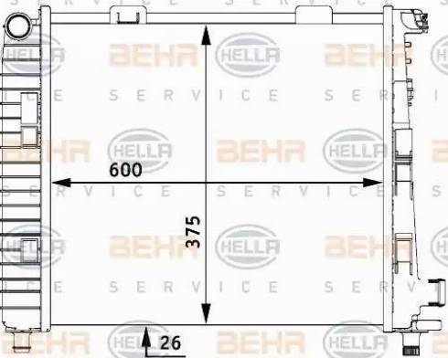 BEHR HELLA Service 8MK 376 712-651 - Радіатор, охолодження двигуна autocars.com.ua