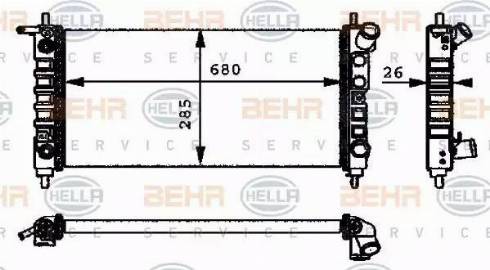 BEHR HELLA Service 8MK 376 712-711 - Радиатор, охлаждение двигателя autodnr.net