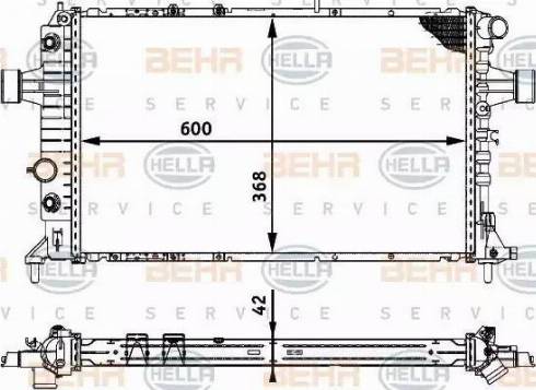 BEHR HELLA Service 8MK 376 713-014 - Радіатор, охолодження двигуна autocars.com.ua