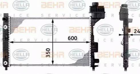 BEHR HELLA Service 8MK 376 713-044 - Радіатор, охолодження двигуна autocars.com.ua