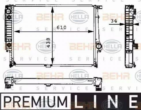 BEHR HELLA Service 8MK 376 713-071 - Радіатор, охолодження двигуна autocars.com.ua