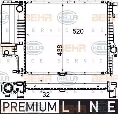 BEHR HELLA Service 8MK 376 713-081 - Радіатор, охолодження двигуна autocars.com.ua