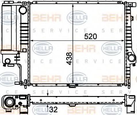 BEHR HELLA Service 8MK 376 713-084 - Радіатор, охолодження двигуна autocars.com.ua