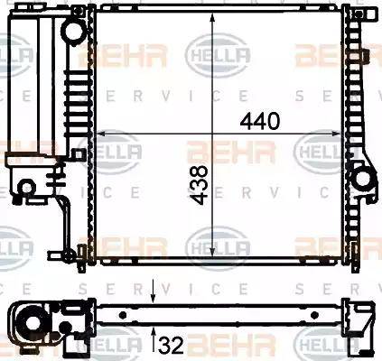 BEHR HELLA Service 8MK 376 713-124 - Радіатор, охолодження двигуна autocars.com.ua