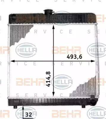 BEHR HELLA Service 8MK 376 713-211 - Радіатор, охолодження двигуна autocars.com.ua