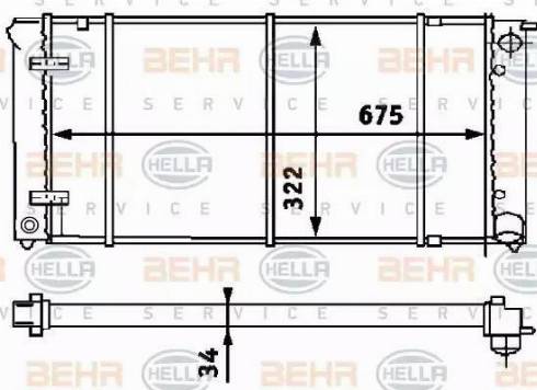 BEHR HELLA Service 8MK 376 713-311 - Радіатор, охолодження двигуна autocars.com.ua