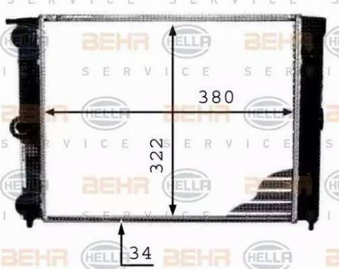 BEHR HELLA Service 8MK 376 713-341 - Радіатор, охолодження двигуна autocars.com.ua