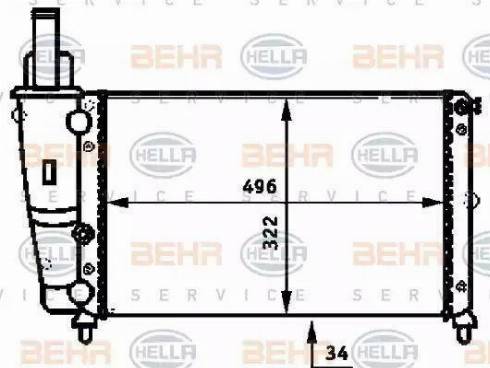 BEHR HELLA Service 8MK 376 713-381 - Радіатор, охолодження двигуна autocars.com.ua