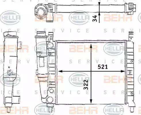 BEHR HELLA Service 8MK 376 713-391 - Радіатор, охолодження двигуна autocars.com.ua