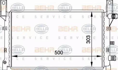 BEHR HELLA Service 8MK 376 713-411 - Радіатор, охолодження двигуна autocars.com.ua