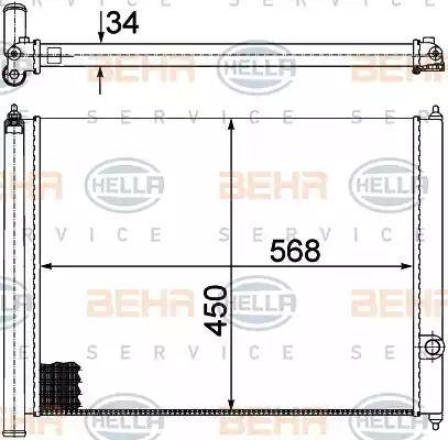 BEHR HELLA Service 8MK 376 713-431 - Радіатор, охолодження двигуна autocars.com.ua