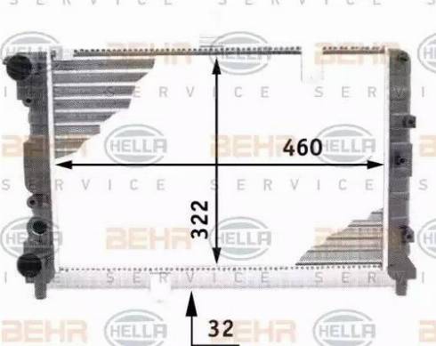 BEHR HELLA Service 8MK 376 713-481 - Радіатор, охолодження двигуна autocars.com.ua