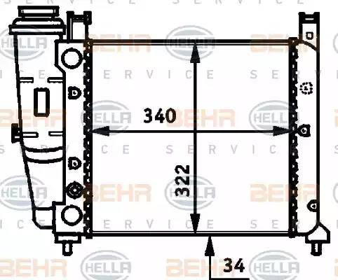 BEHR HELLA Service 8MK 376 713-491 - Радіатор, охолодження двигуна autocars.com.ua