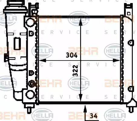 BEHR HELLA Service 8MK 376 713-501 - Радіатор, охолодження двигуна autocars.com.ua