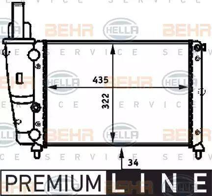 BEHR HELLA Service 8MK 376 713-514 - Радіатор, охолодження двигуна autocars.com.ua