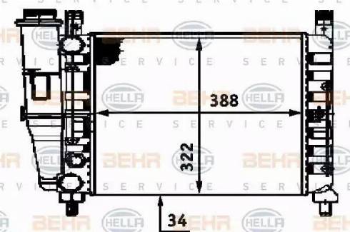 BEHR HELLA Service 8MK 376 713-521 - Радіатор, охолодження двигуна autocars.com.ua