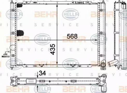 BEHR HELLA Service 8MK 376 713-634 - Радіатор, охолодження двигуна autocars.com.ua