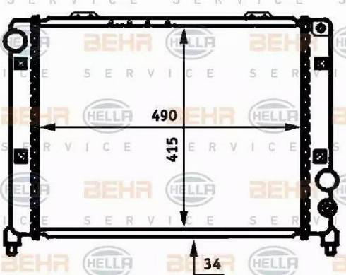 BEHR HELLA Service 8MK 376 713-641 - Радіатор, охолодження двигуна autocars.com.ua