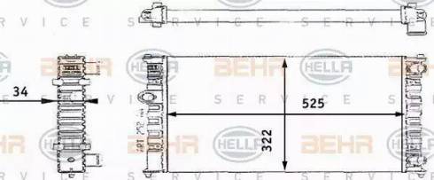 BEHR HELLA Service 8MK 376 713-721 - Радіатор, охолодження двигуна autocars.com.ua