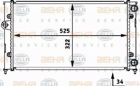 BEHR HELLA Service 8MK 376 713-764 - Радіатор, охолодження двигуна autocars.com.ua