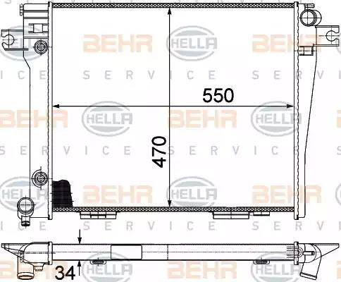 BEHR HELLA Service 8MK 376 714-031 - Радіатор, охолодження двигуна autocars.com.ua