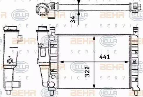 BEHR HELLA Service 8MK 376 714-051 - Радіатор, охолодження двигуна autocars.com.ua