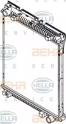 BEHR HELLA Service 8MK 376 714-211 - Радіатор, охолодження двигуна autocars.com.ua