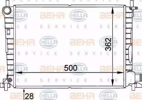 BEHR HELLA Service 8MK 376 714-241 - Радіатор, охолодження двигуна autocars.com.ua