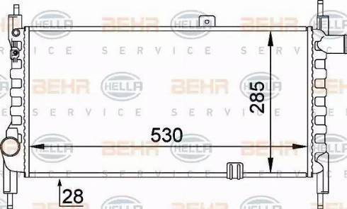 BEHR HELLA Service 8MK 376 714-281 - Радіатор, охолодження двигуна autocars.com.ua