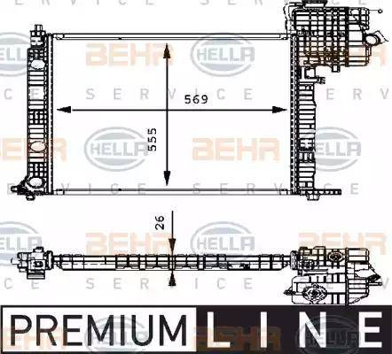 BEHR HELLA Service 8MK 376 714-321 - Радиатор, охлаждение двигателя autodnr.net