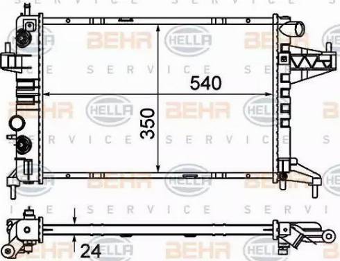 BEHR HELLA Service 8MK 376 714-374 - Радіатор, охолодження двигуна autocars.com.ua