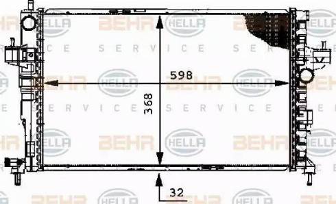 BEHR HELLA Service 8MK 376 714-384 - Радіатор, охолодження двигуна autocars.com.ua