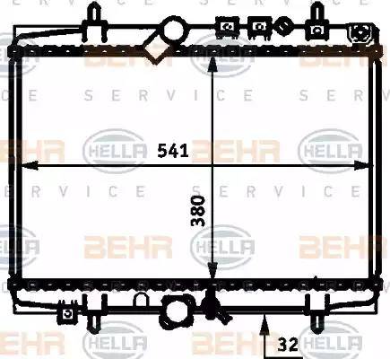 BEHR HELLA Service 8MK 376 714-421 - Радіатор, охолодження двигуна autocars.com.ua