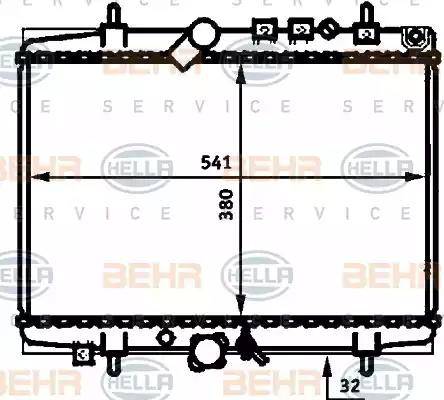 BEHR HELLA Service 8MK 376 714-431 - Радіатор, охолодження двигуна autocars.com.ua