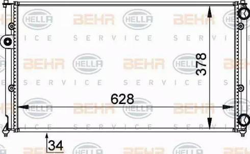 BEHR HELLA Service 8MK 376 714-454 - Радіатор, охолодження двигуна autocars.com.ua