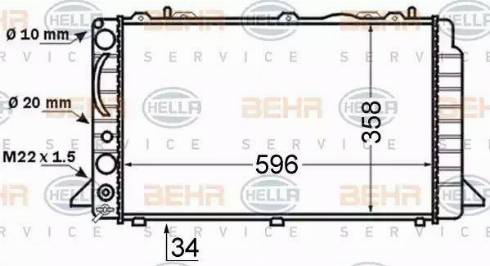 BEHR HELLA Service 8MK 376 714-464 - Радіатор, охолодження двигуна autocars.com.ua