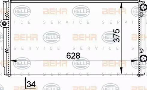 BEHR HELLA Service 8MK 376 714-491 - Радіатор, охолодження двигуна autocars.com.ua