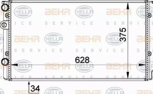 BEHR HELLA Service 8MK 376 714-544 - Радіатор, охолодження двигуна autocars.com.ua