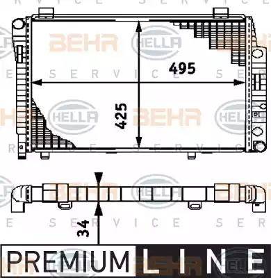 BEHR HELLA Service 8MK 376 714-551 - Радіатор, охолодження двигуна autocars.com.ua